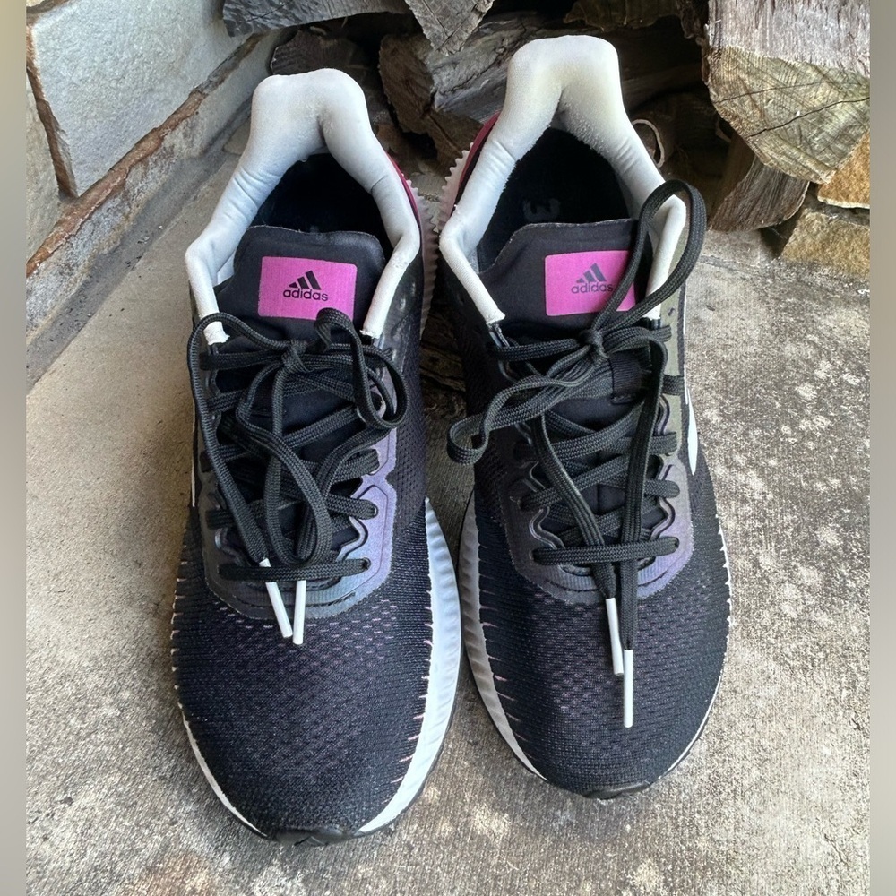 Adidas Solar Ride Core Black Real Magenta Sneakers with Breathable Mesh Sz-8.5.P